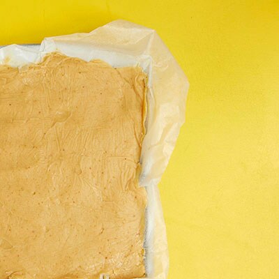 Step 4 Peanut butter layer spread out in pan