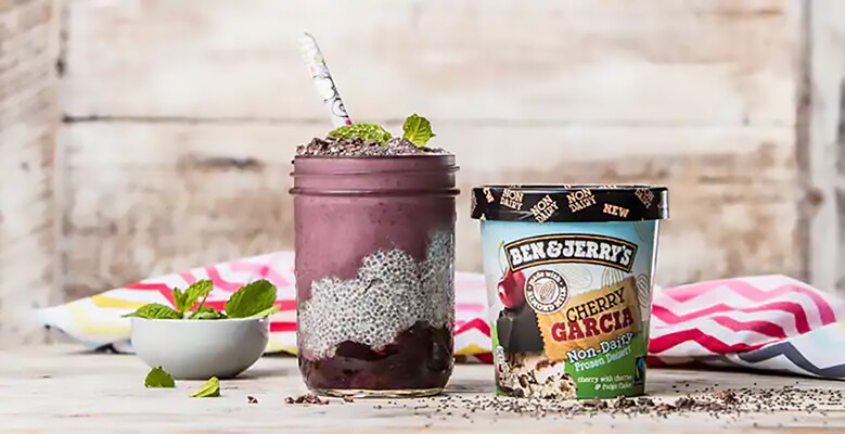 Vegan Cherry Garcia, Acai, and Chia Smoothie Jar