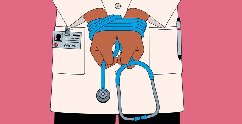 Doctor with hands tied