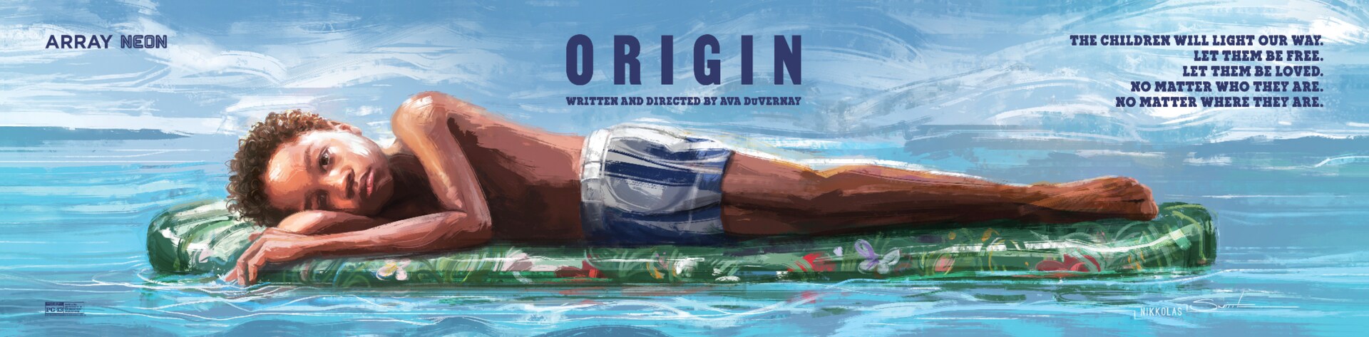 Billboard by artist Nikkolas Smith advertising Ava Duvernay's film "Origin"