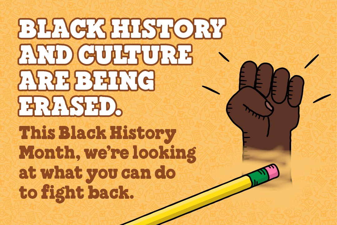Black history and culture are being erased. This Black History Month, we're looking at what you can do to fight back.