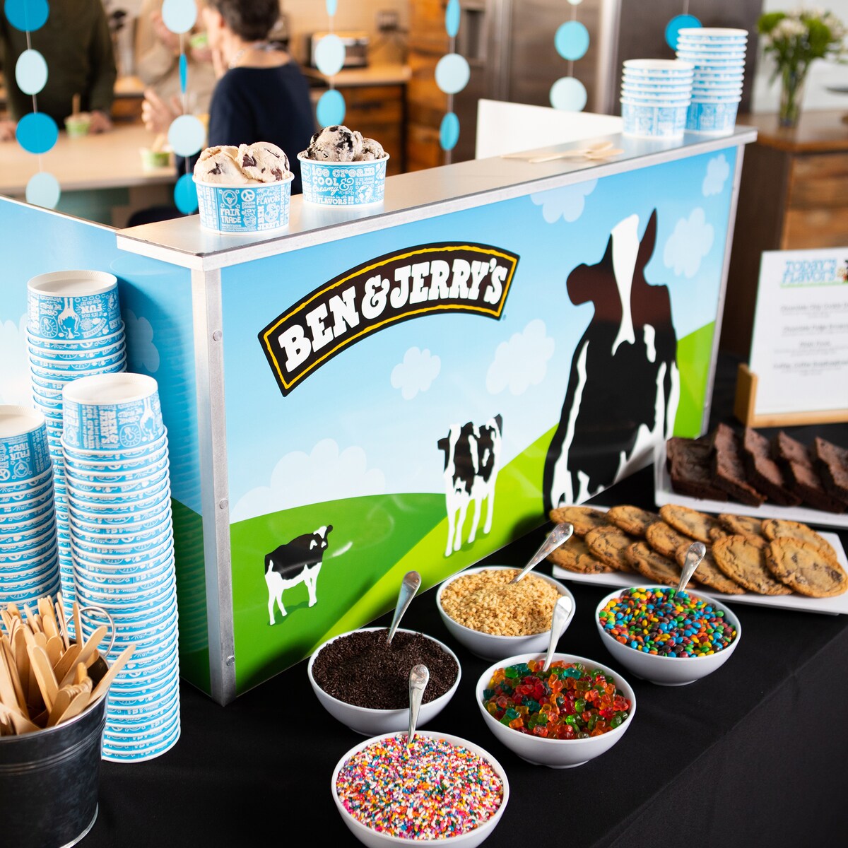 Photo of Ben & Jerry's ice cream catering cart.