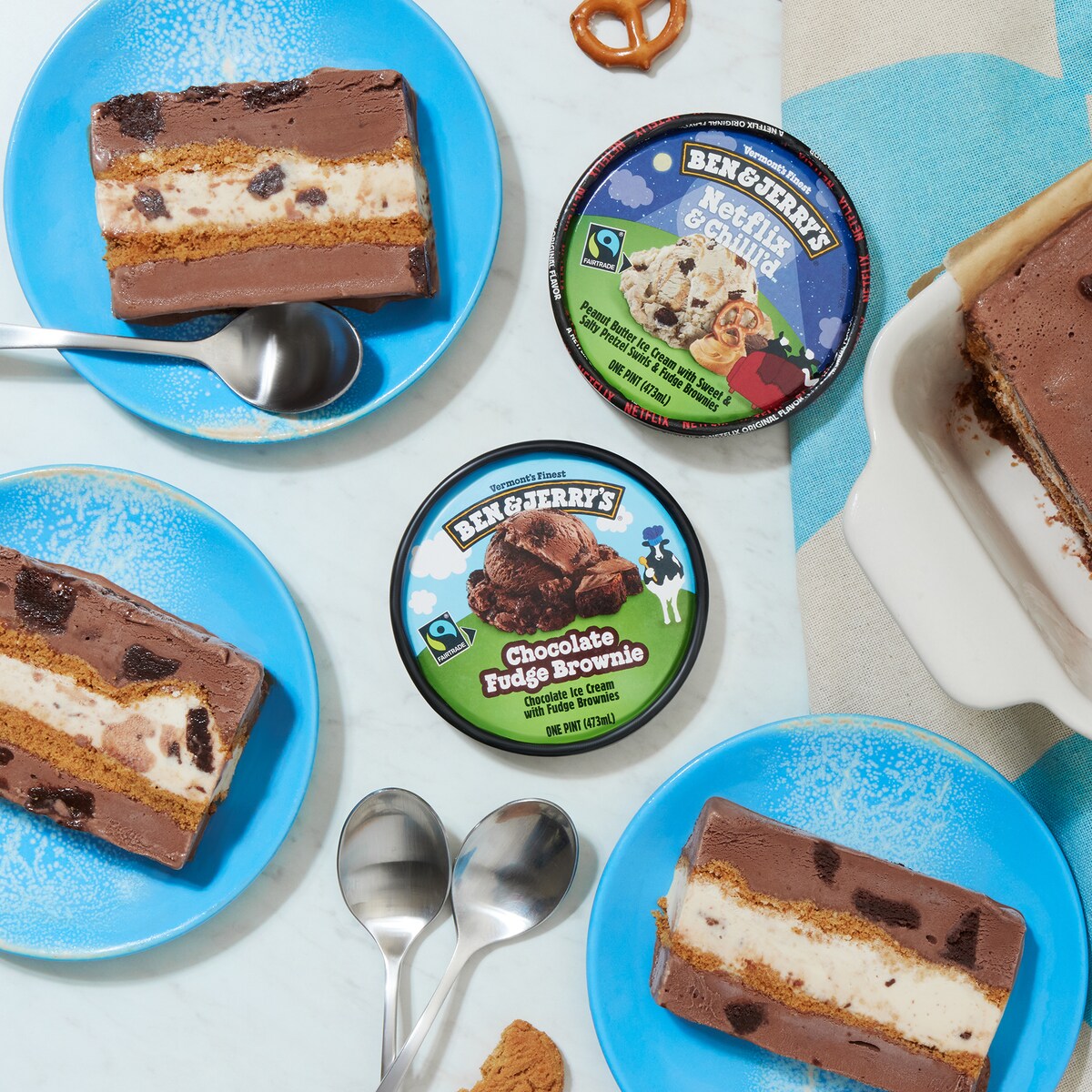 Chocolate Peanut Butter Ice Cream Slices Recipe