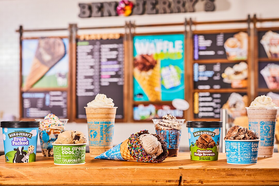 Picture of a Ben & Jerry's Scoop Shop Menu