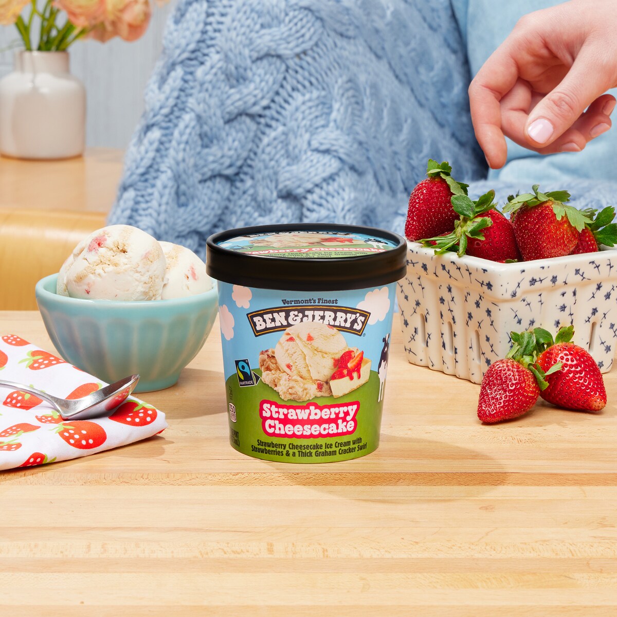 Pint of Ben & Jerry's Strawberry Cheesecake ice cream