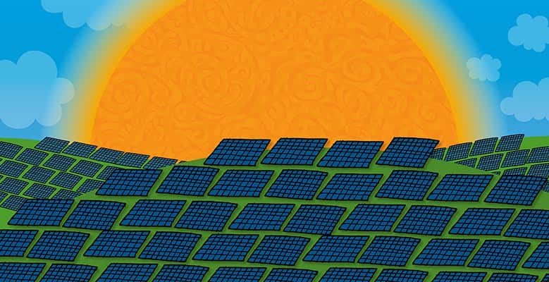 Many solar power panels