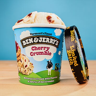 Ben & Jerry's Cherry Crumble limited batch ice cream pint