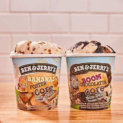 Ben & Jerry's Bananas Foster Non-Dairy Core and Ben & Jerry's Boom Chocolatta Core Non-Dairy