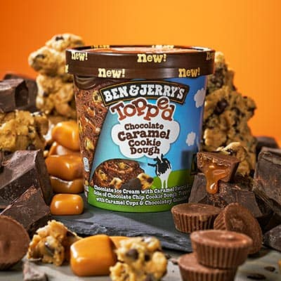 Ben & Jerry's Chocolate Caramel Cookie Dough Topped ice cream